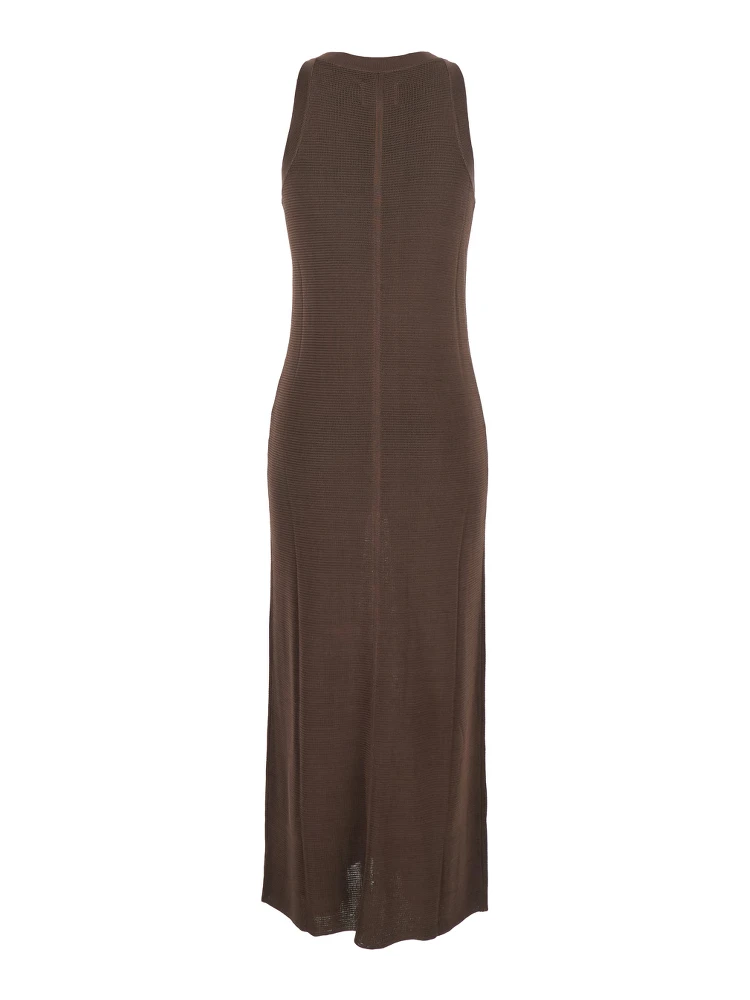 Pablo Brown Long Dress with Sheath Design in Viscose Woman alternative
