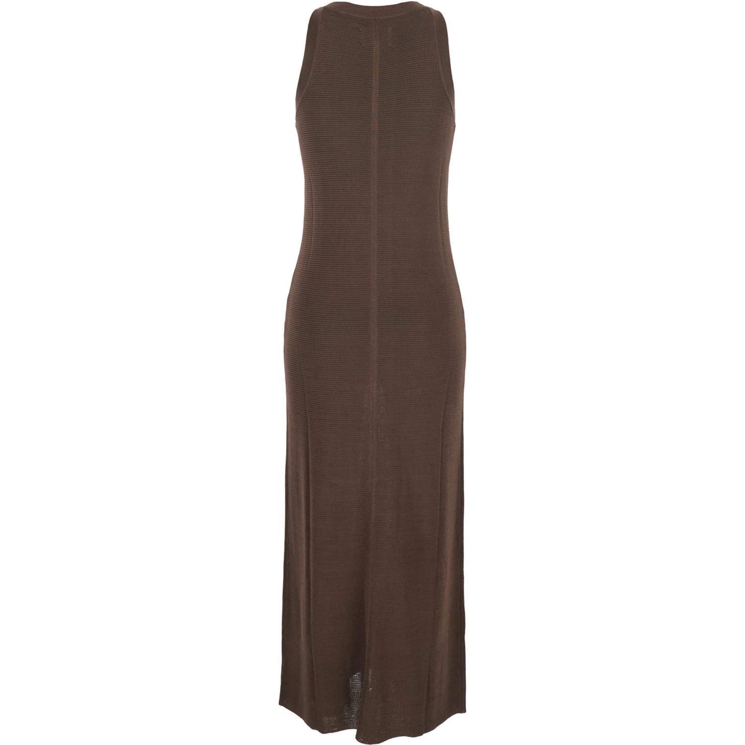 Pablo Brown Long Dress with Sheath Design in Viscose Woman