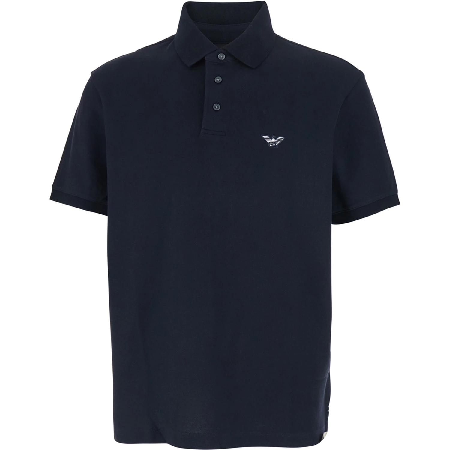 Blue Polo Shirt with Classic Collar and Logo Embroidery on the Front in Cotton Man