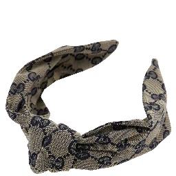 Beige and Blue Headband with Knot Detail in GG Supreme Canvas Girl