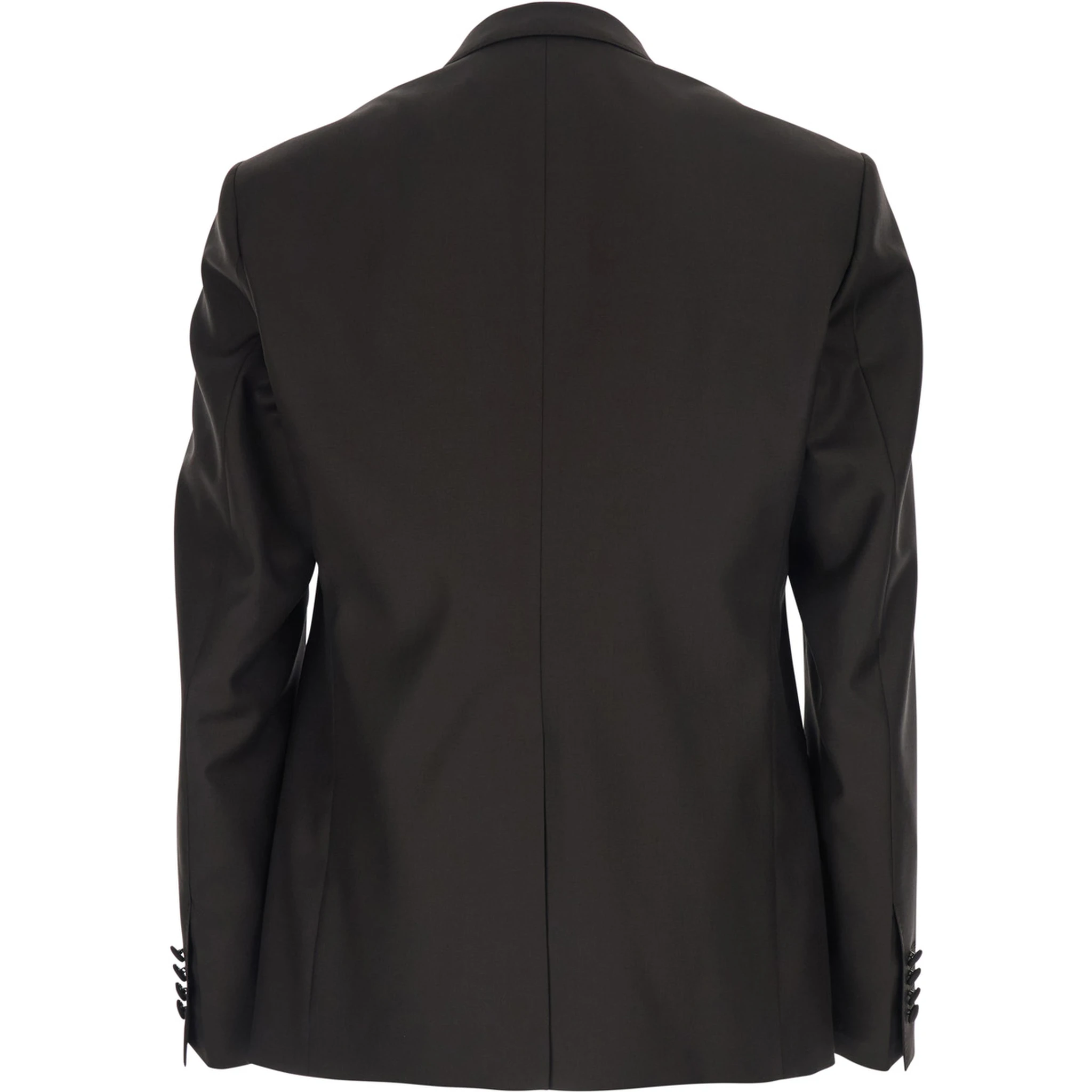 Brown Single-Breasted Jacket with Peak Revers in Wool Man