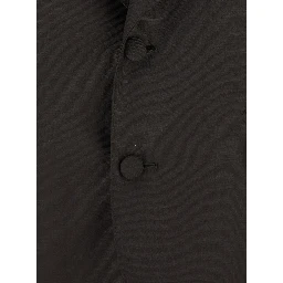 Brown Single-Breasted Jacket with Peak Revers in Wool Man