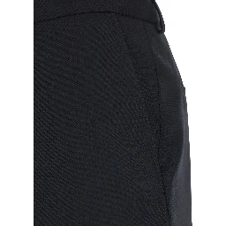 بنطال أسود واسع الساقين بكسرات أمامية وخلفية من النايلون والصوف الغبردين للرجال