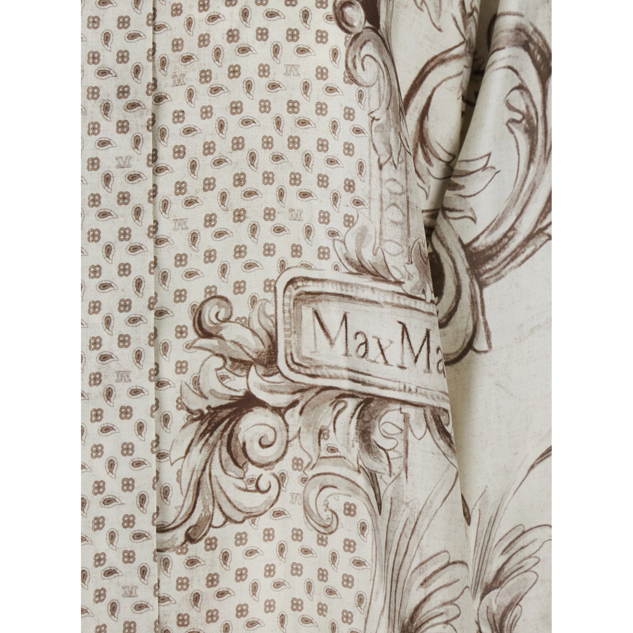 Gardo White Shirt with All-Over Geometric Print and Logo Lettering on the Front in Silk Woman