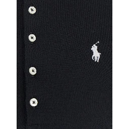 Julie Black Polo Shirt with Classic Collar and Pony Embroidery on the Front in Cotton Stretch Woman