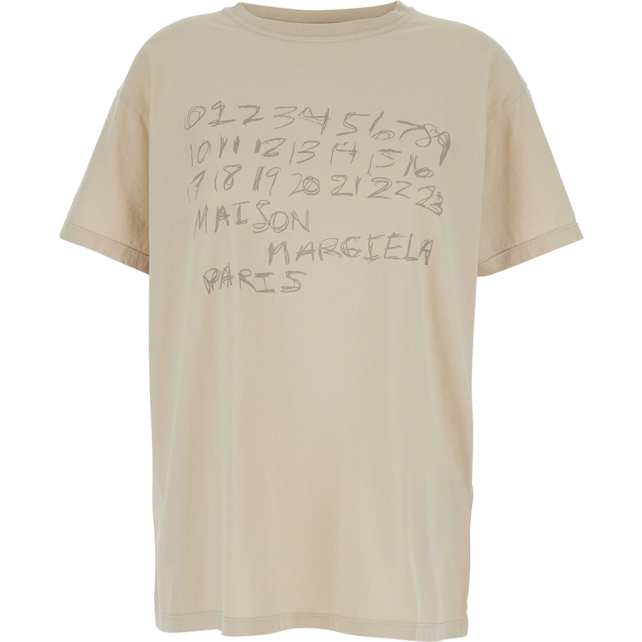 White Crewneck T-Shirt with Maxi Logo Print on the Front in Cotton Woman