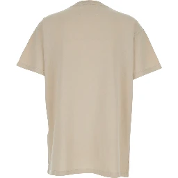 White Crewneck T-Shirt with Maxi Logo Print on the Front in Cotton Woman