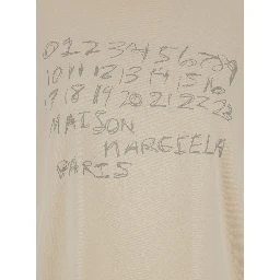 White Crewneck T-Shirt with Maxi Logo Print on the Front in Cotton Woman