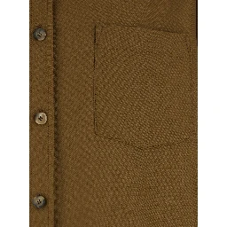 جاكيت بني اللون بياقة كلاسيكية وأساور بأزرار من مزيج الصوف للرجال