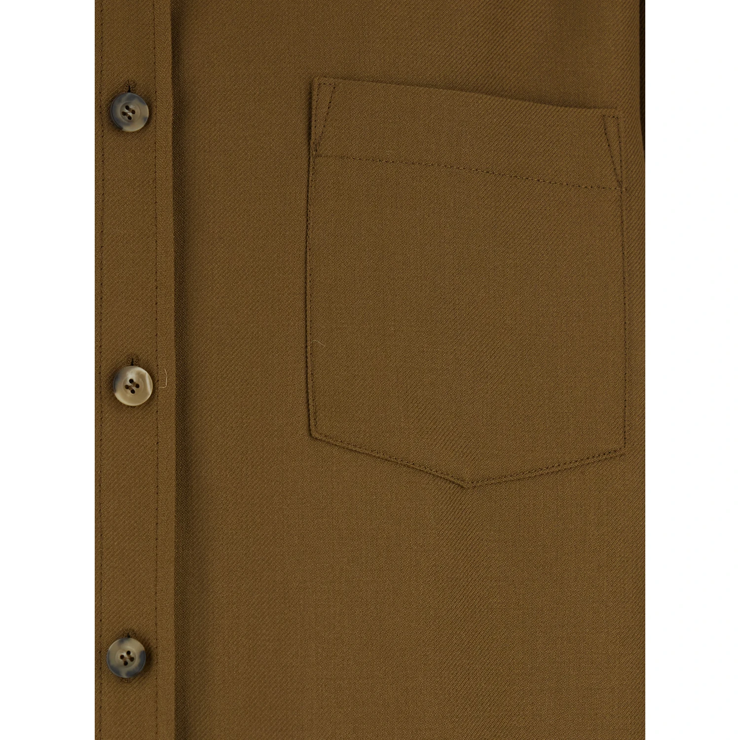 Brown Jacket with Classic Collar and Buttoned Cuffs in Wool Blend Man