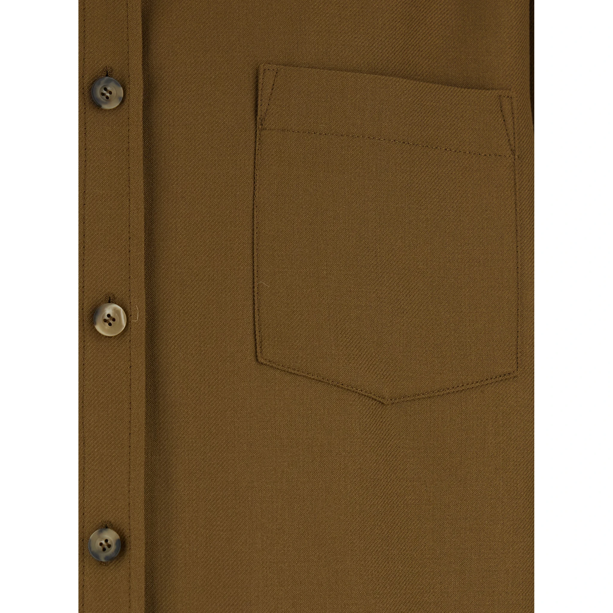 جاكيت بني اللون بياقة كلاسيكية وأساور بأزرار من مزيج الصوف للرجال