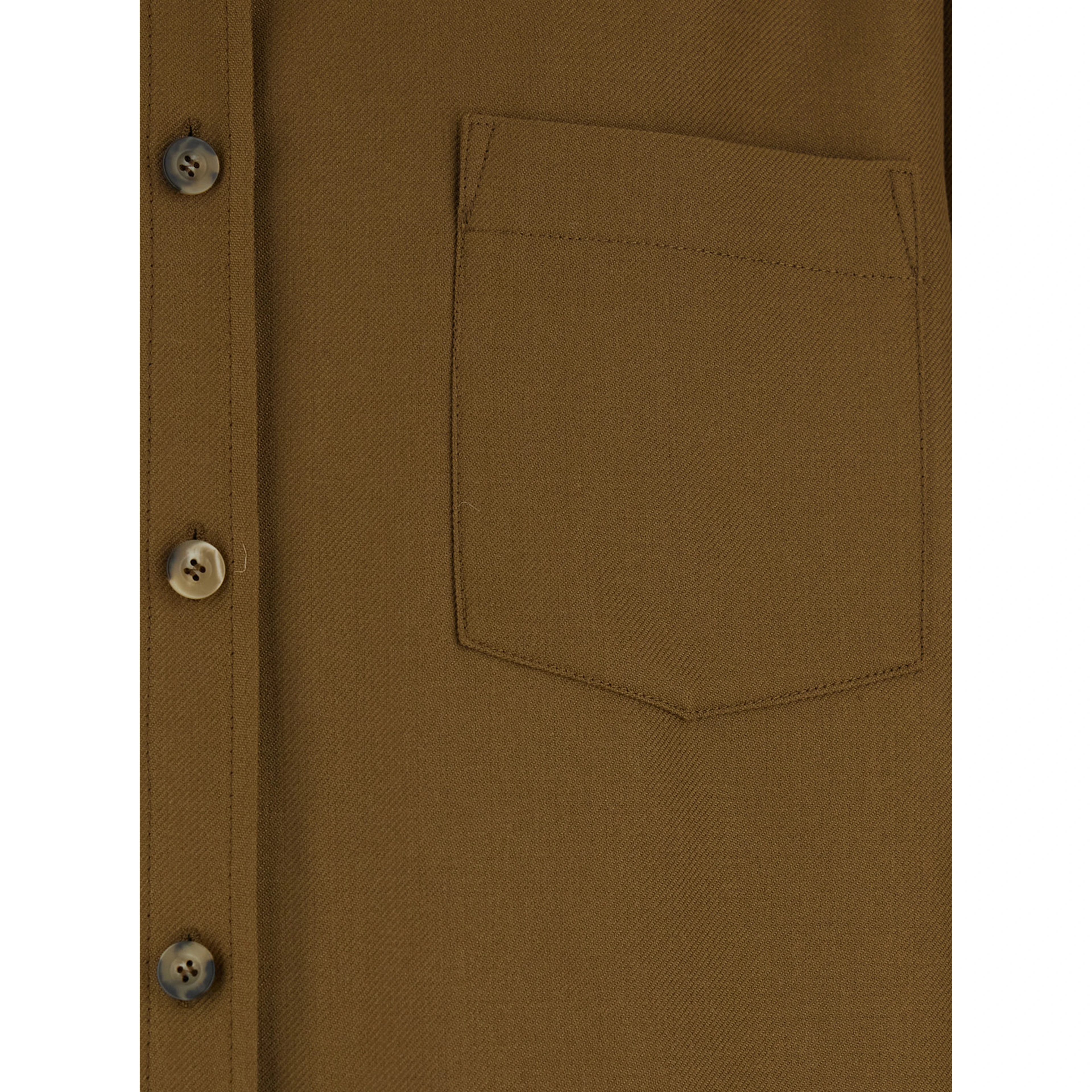 Brown Jacket with Classic Collar and Buttoned Cuffs in Wool Blend Man