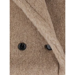 Cambusa Beige Double-Breasted Jacket with Wide Classic Lapels in Fur Woman