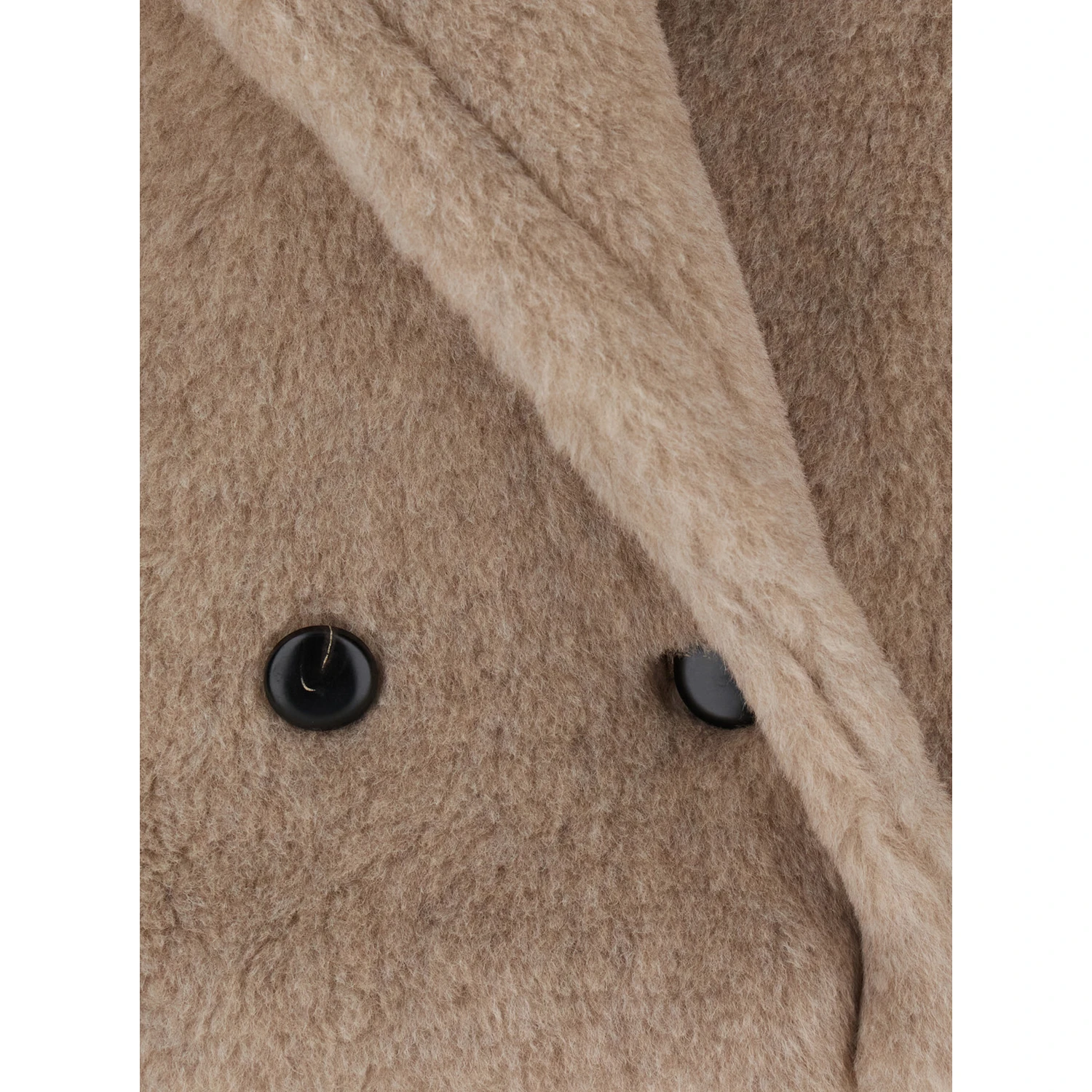Cambusa Beige Double-Breasted Jacket with Wide Classic Lapels in Fur Woman