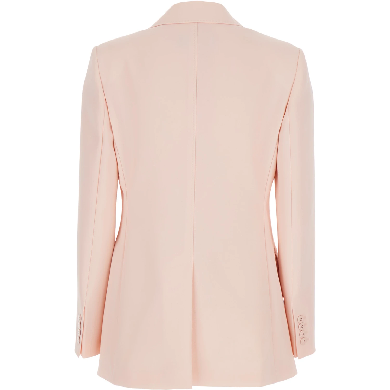 Pink Double-Breasted Jacket with Peak Lapels in Virgin Wool Woman