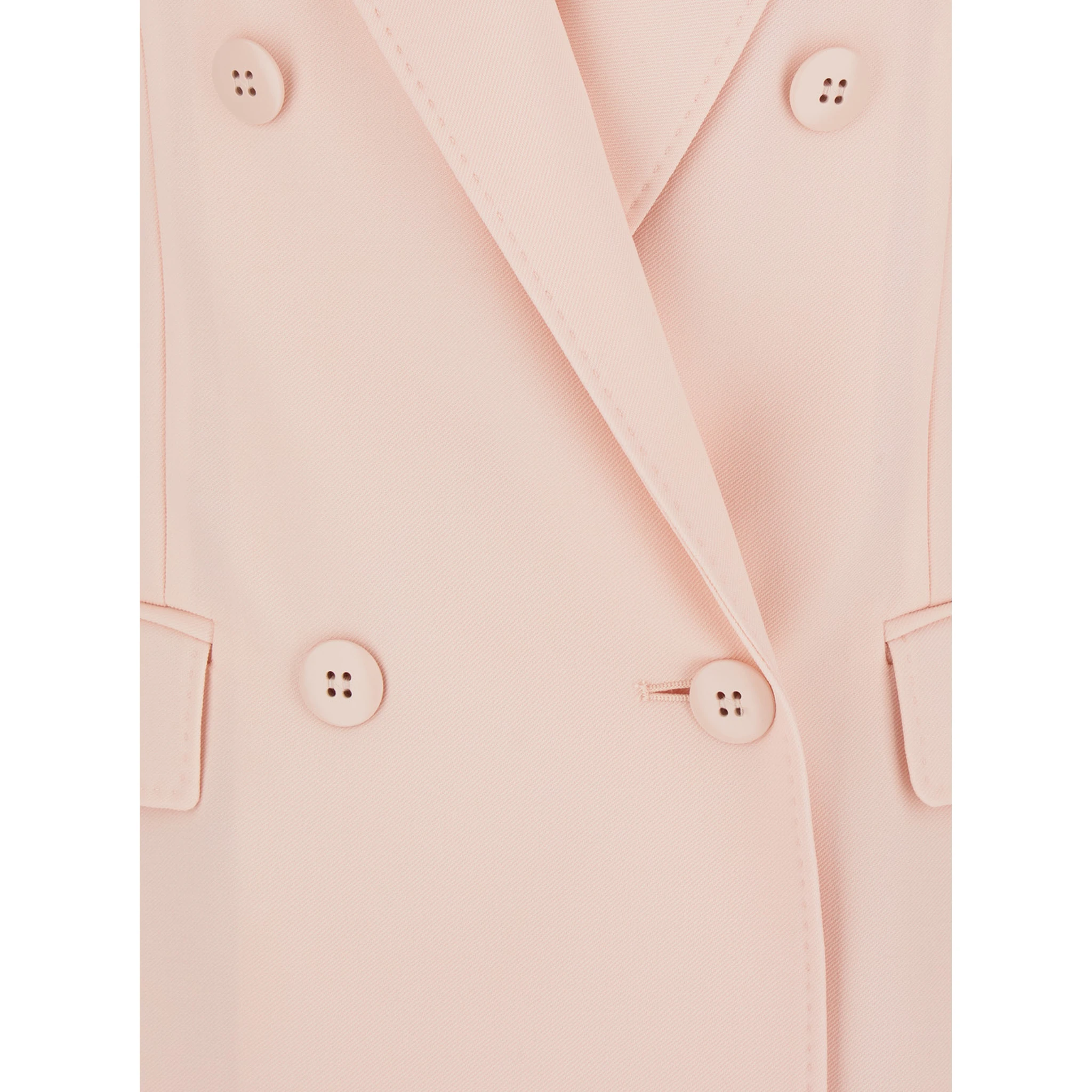 Pink Double-Breasted Jacket with Peak Lapels in Virgin Wool Woman