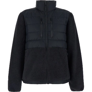 Black Down Jacket with High Neck and Tonal Logo Lettering on the Front in Tech Fabric Man