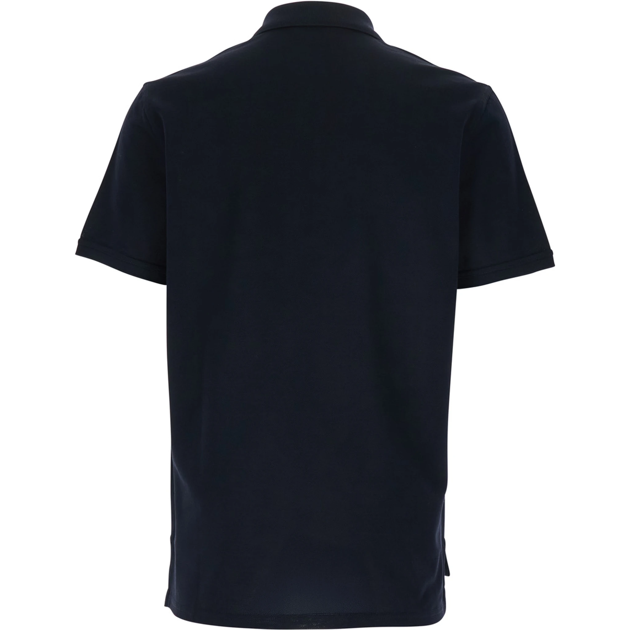 Blue Polo Shirt with Classic Collar and Logo Patch on the Front in Cotton Man