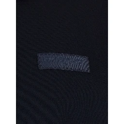 Blue Polo Shirt with Classic Collar and Logo Patch on the Front in Cotton Man