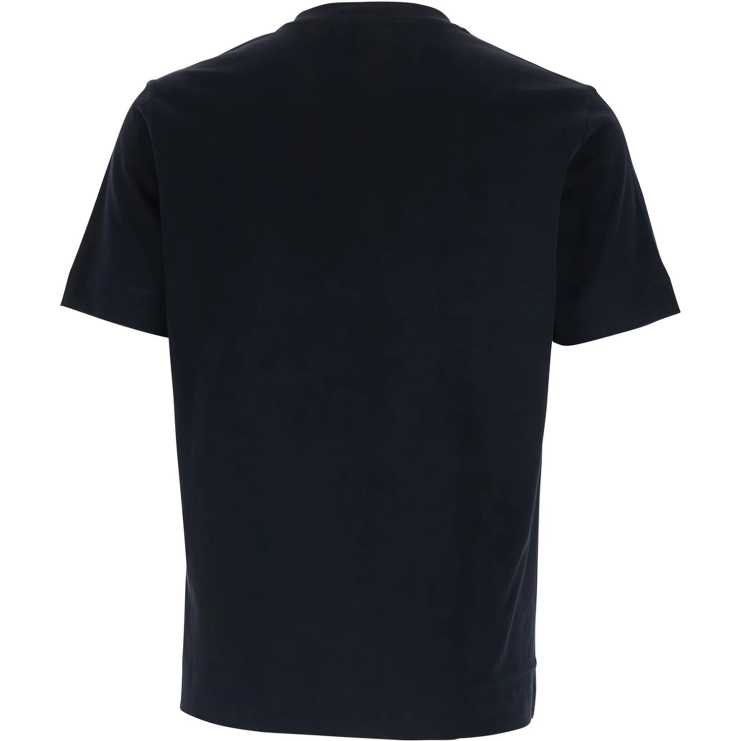 Blue Crewneck T-Shirt with Logo Embroidery on the Front in Cotton Man