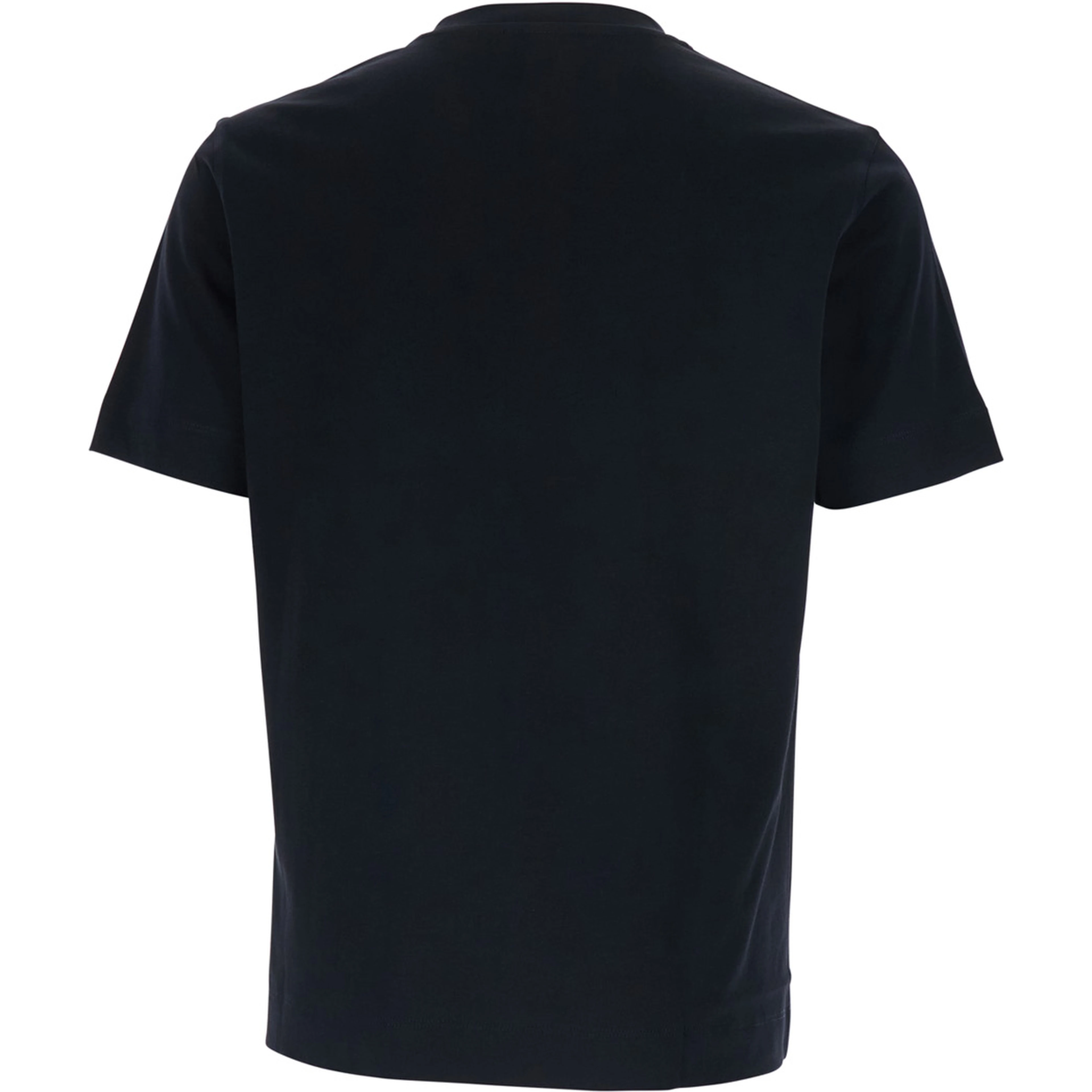 Blue Crewneck T-Shirt with Logo Embroidery on the Front in Cotton Man
