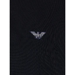 Blue Crewneck T-Shirt with Logo Embroidery on the Front in Cotton Man