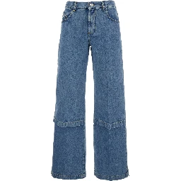 Blue Jeans with Logo Detail on the Pocket and Logo Patch on the Rear in Denim Woman