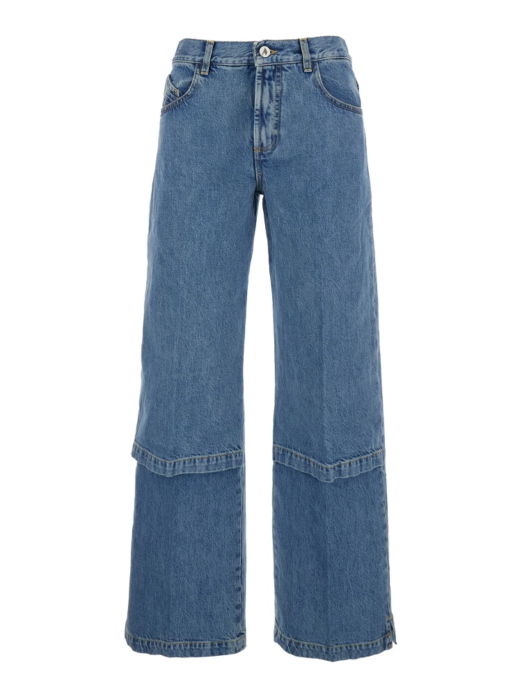 Blue Jeans with Logo Detail on the Pocket and Logo Patch on the Rear in Denim Woman