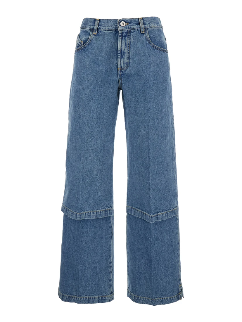 Blue Jeans with Logo Detail on the Pocket and Logo Patch on the Rear in Denim Woman