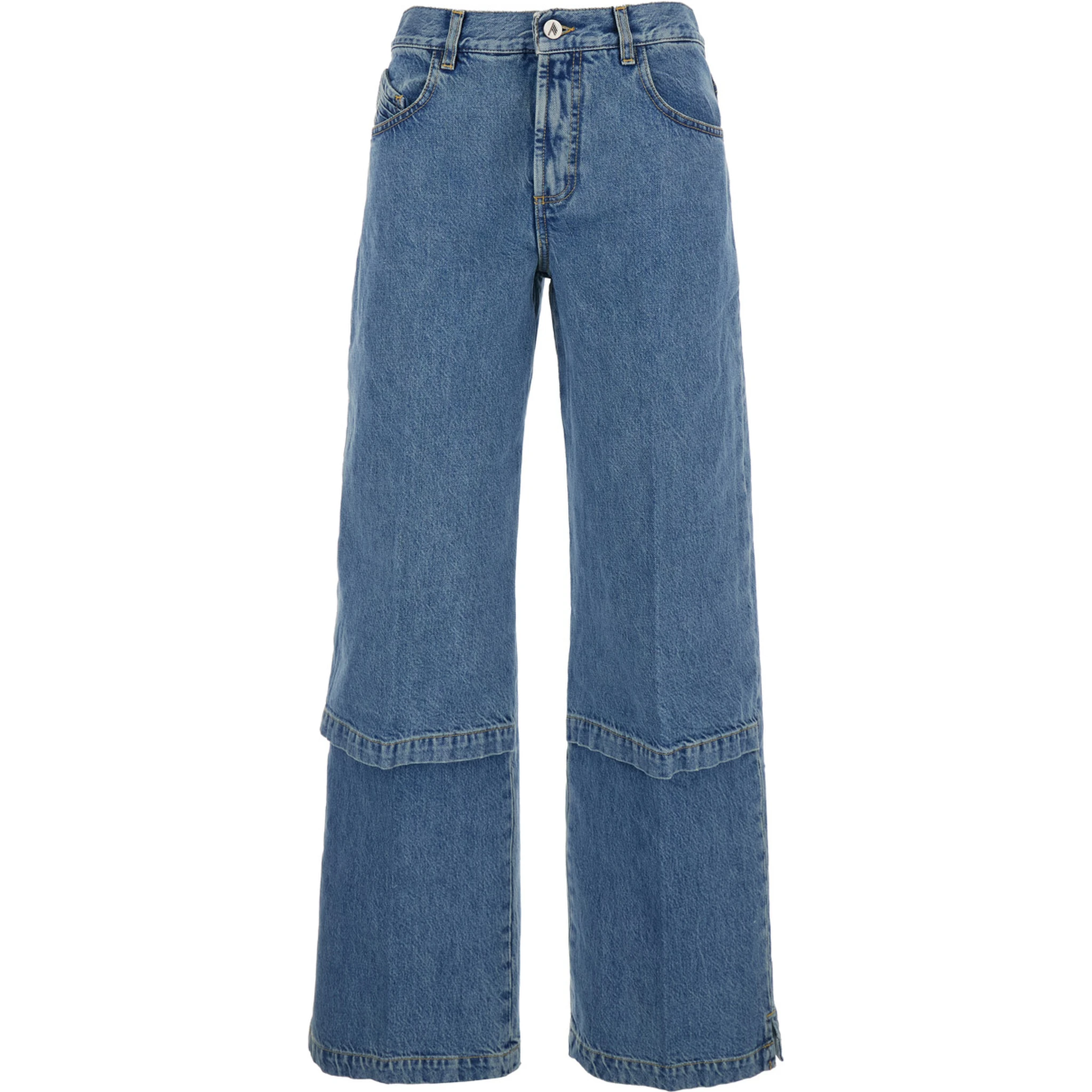 Blue Jeans with Logo Detail on the Pocket and Logo Patch on the Rear in Denim Woman