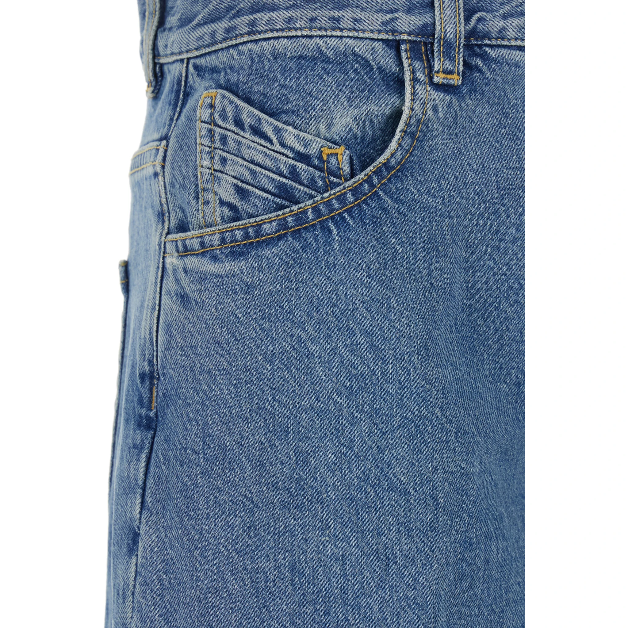 Blue Jeans with Logo Detail on the Pocket and Logo Patch on the Rear in Denim Woman