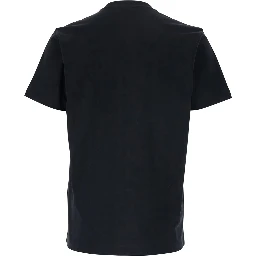 Black T-Shirt with Lettering Logo on the Front in Cotton Man