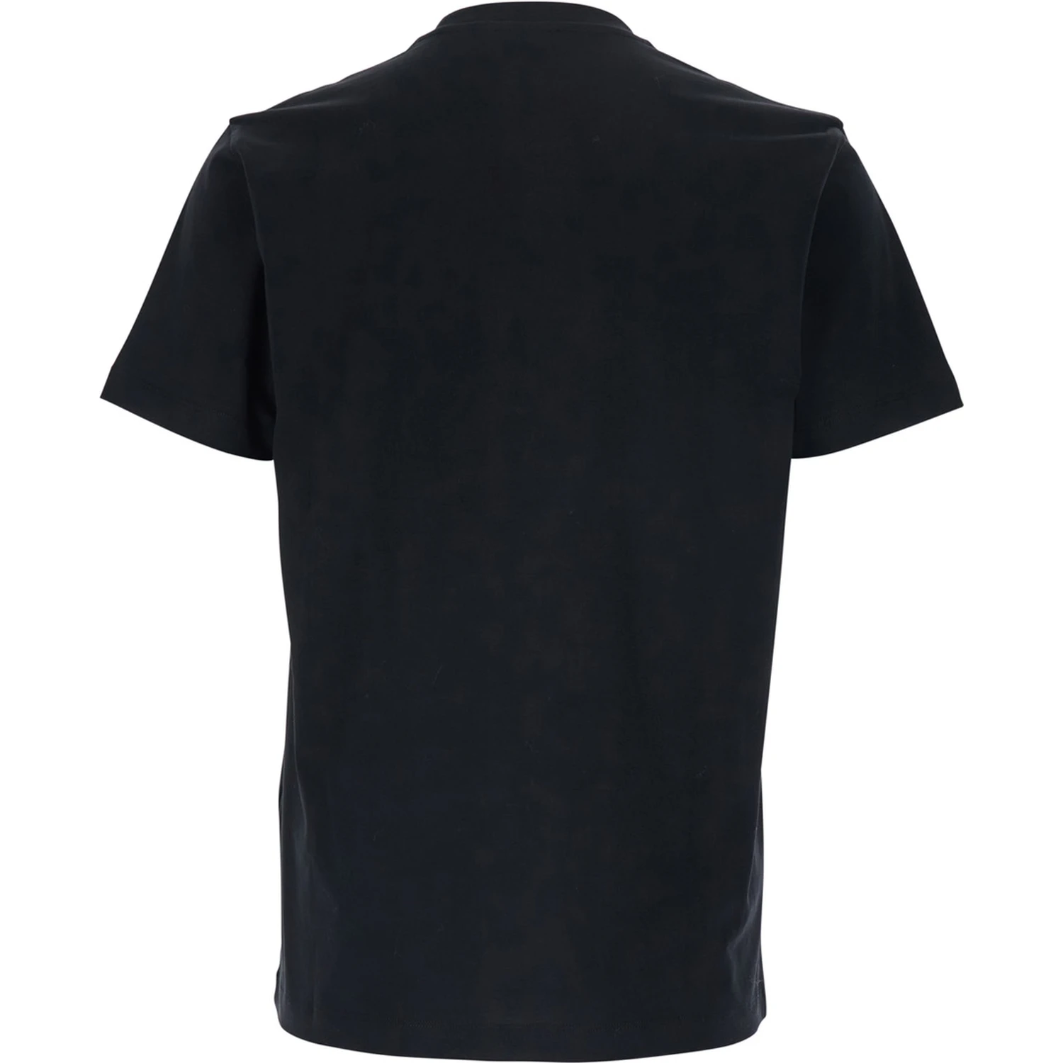 Black T-Shirt with Lettering Logo on the Front in Cotton Man
