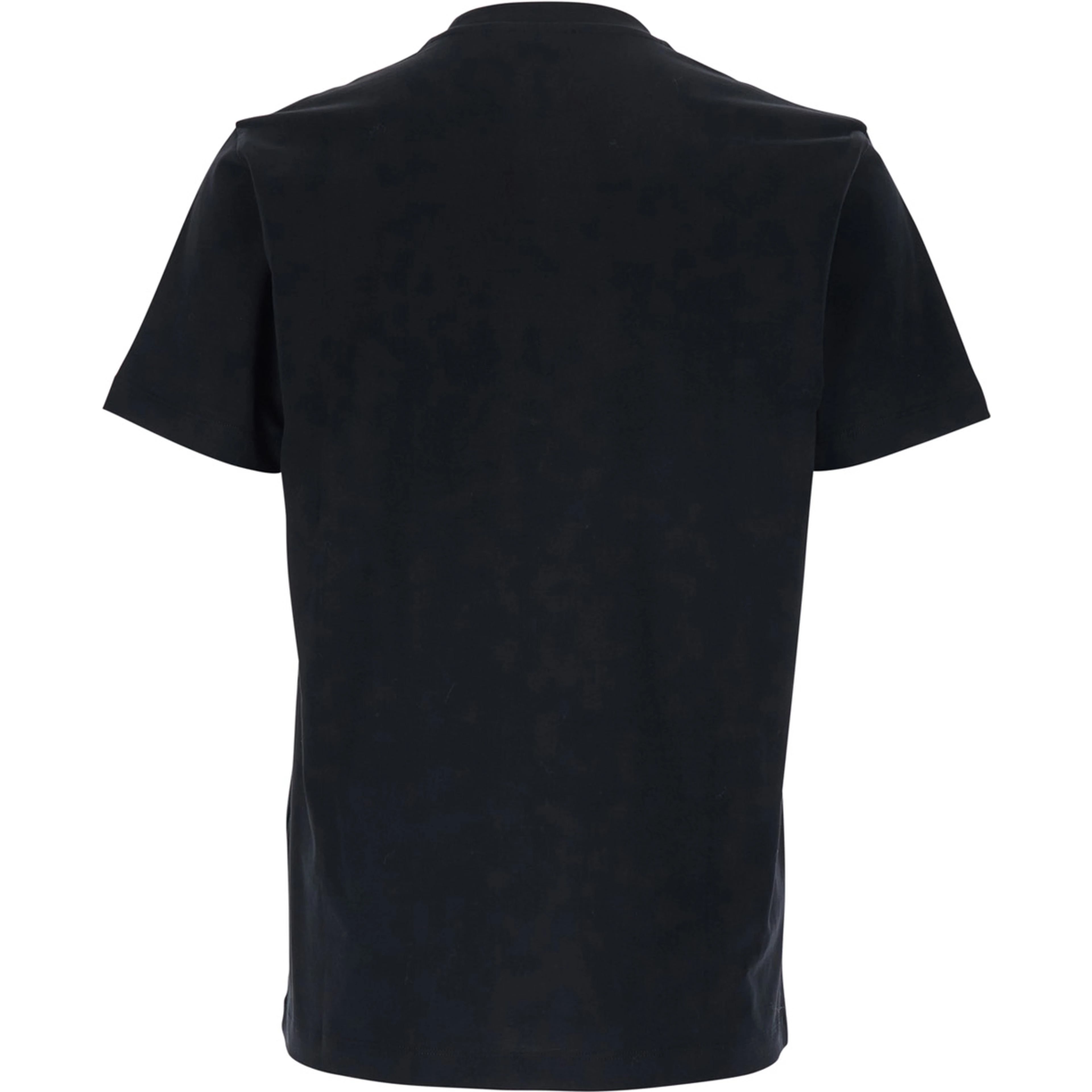 Black T-Shirt with Lettering Logo on the Front in Cotton Man