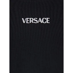 Black T-Shirt with Lettering Logo on the Front in Cotton Man