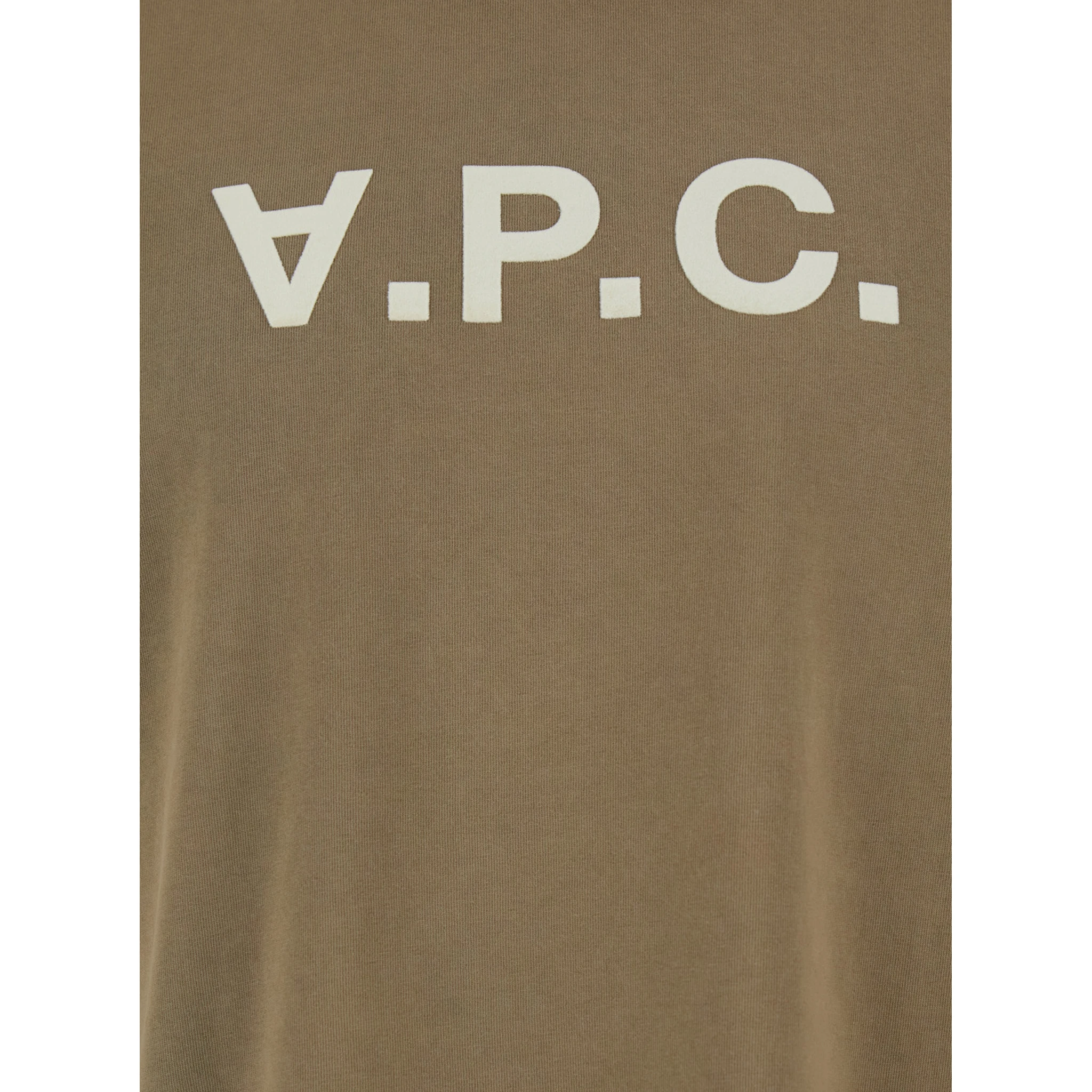 Brown Crewneck T-Shirt with Logo Lettering on the Front in Cotton Man