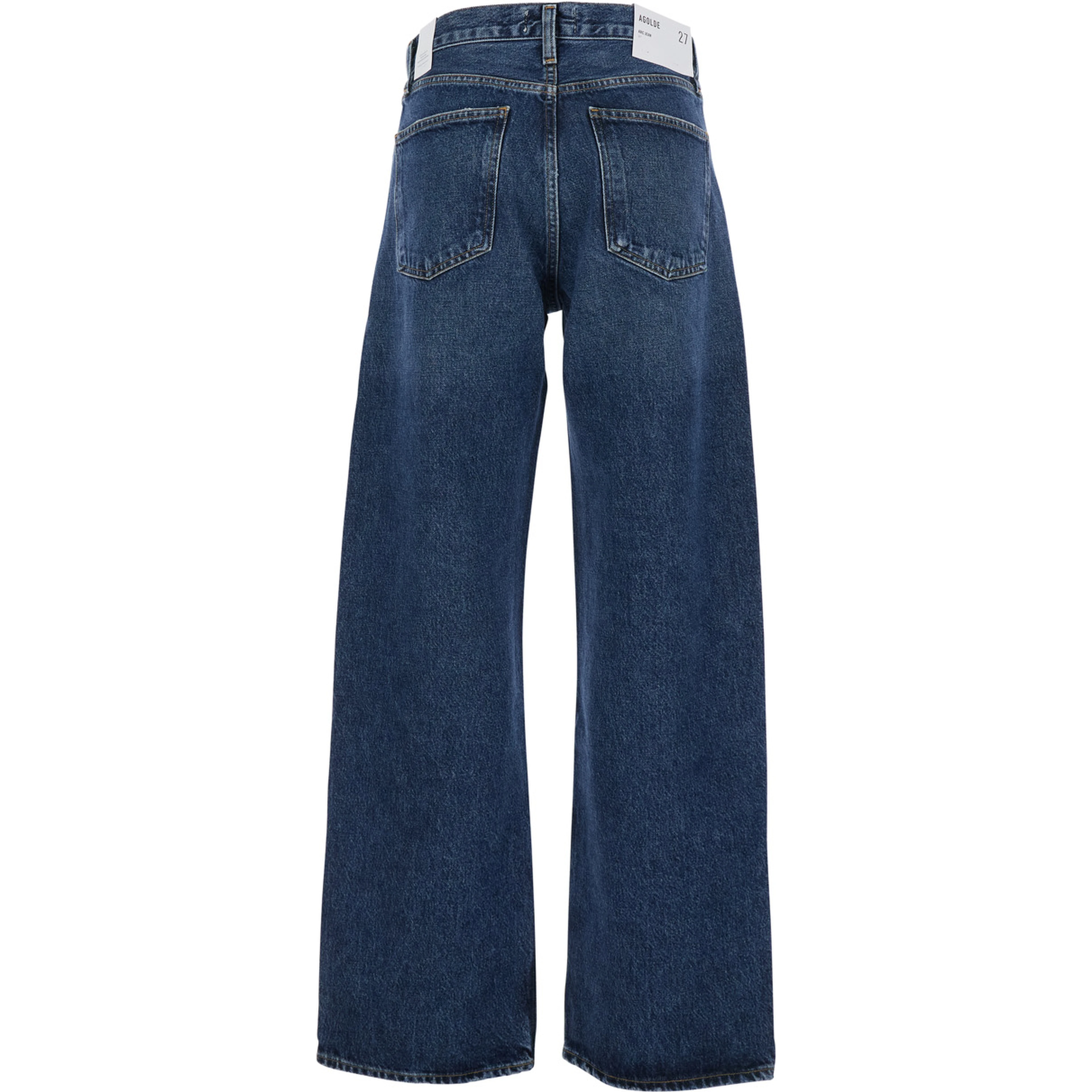 Arc Blue Jeans with Logo Patch on the Rear and Wide Leg in Denim Woman