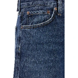 Arc Blue Jeans with Logo Patch on the Rear and Wide Leg in Denim Woman