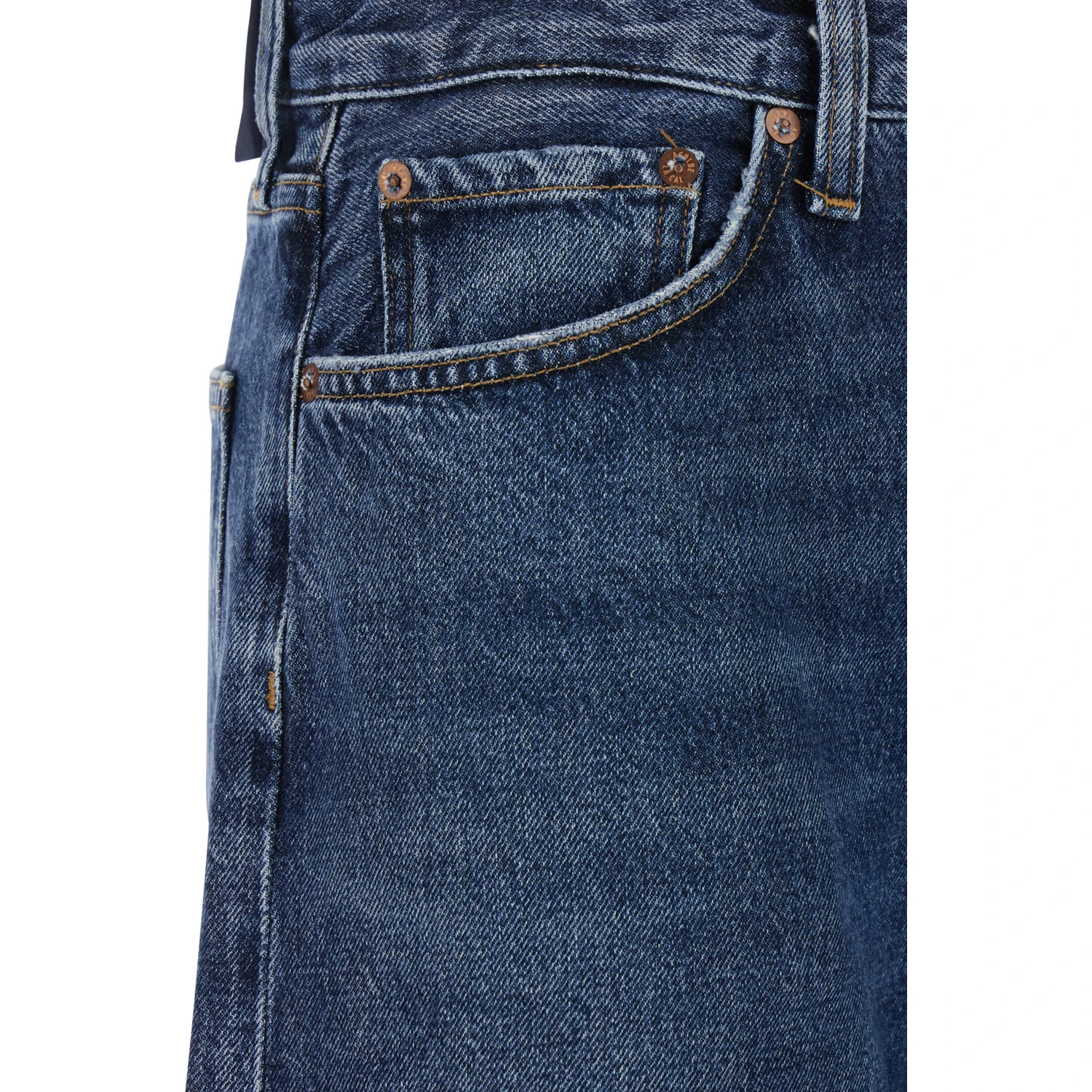 Arc Blue Jeans with Logo Patch on the Rear and Wide Leg in Denim Woman
