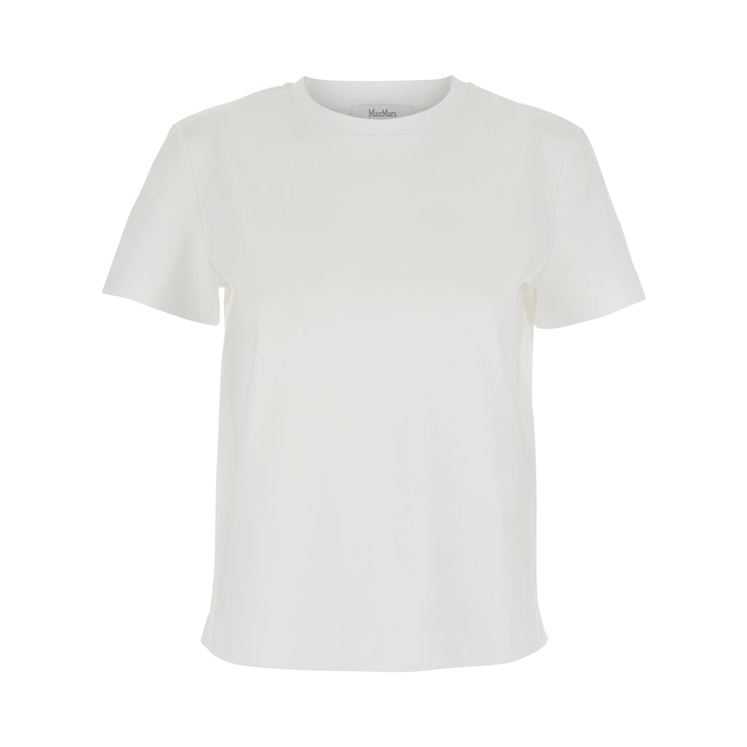 Donata White T-Shirt with Embroidered Logo on the Back in Cotton Woman