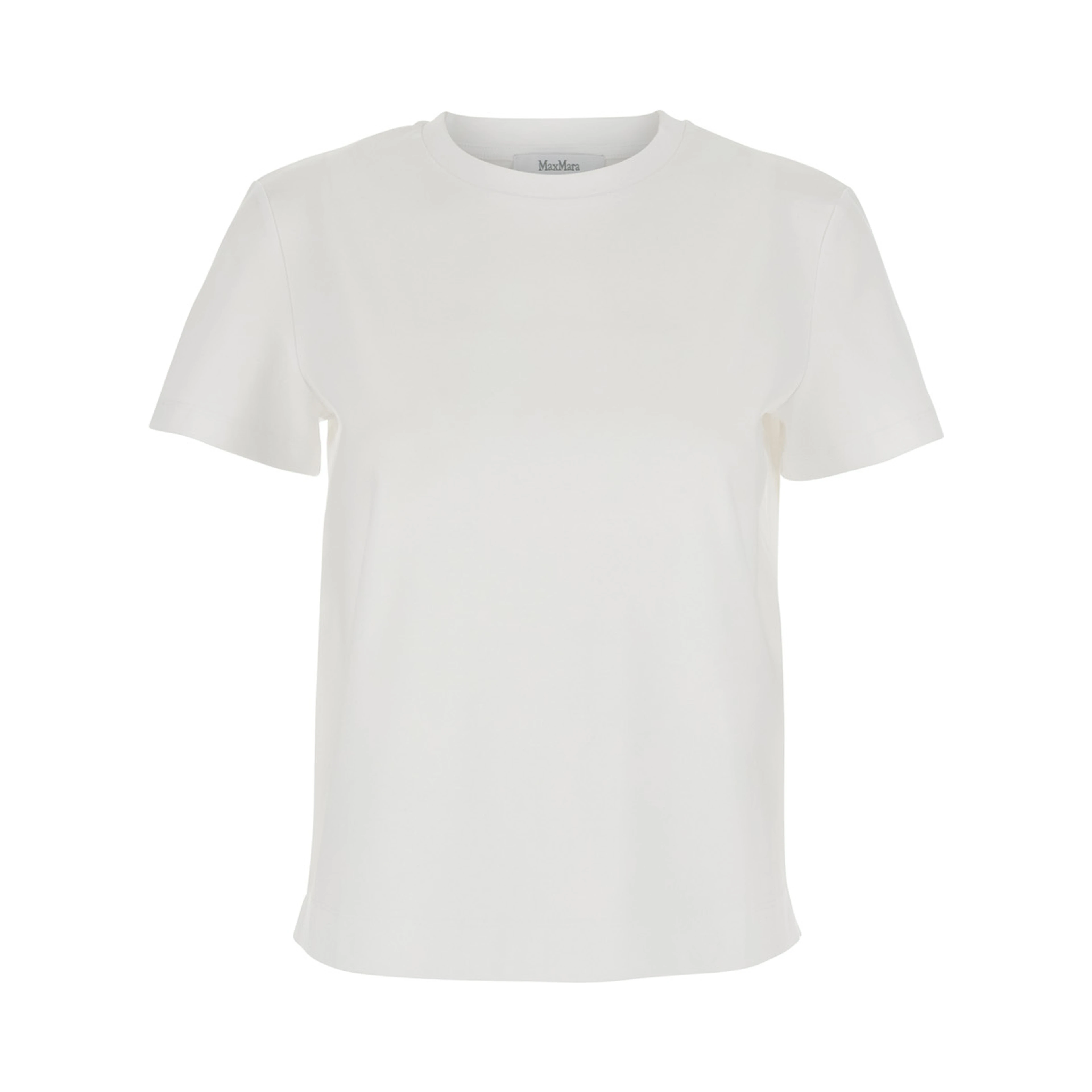 Donata White T-Shirt with Embroidered Logo on the Back in Cotton Woman