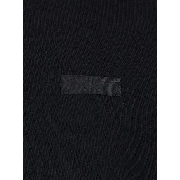 سويت شيرت أسود برقبة دائرية وشعار مطبوع على الجهة الأمامية، مصنوع من القطن الرجالي