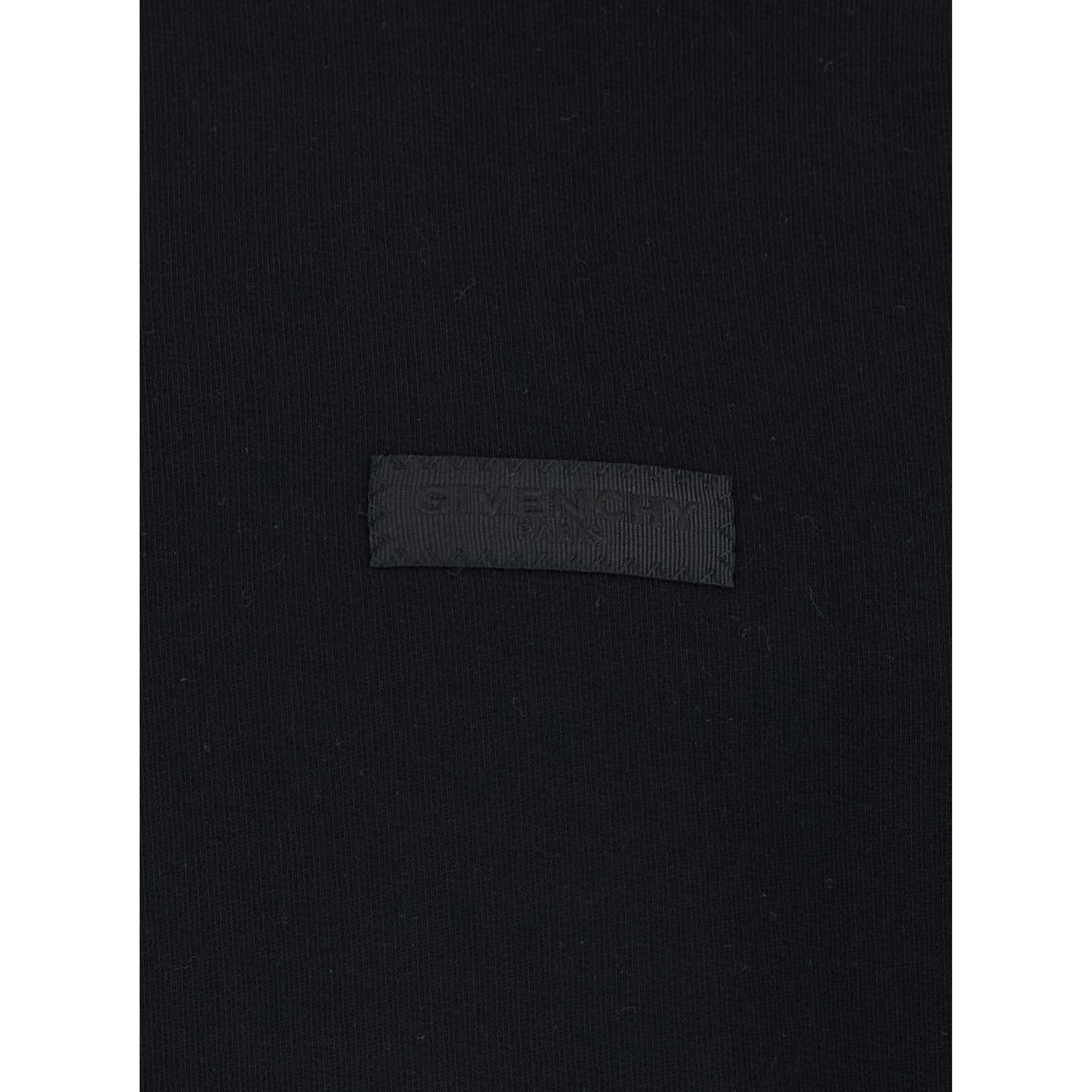 Black Crewneck Sweatshirt with Logo Patch on the Front in Cotton Man