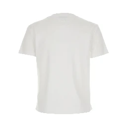 Donata White T-Shirt with Embroidered Logo on the Back in Cotton Woman