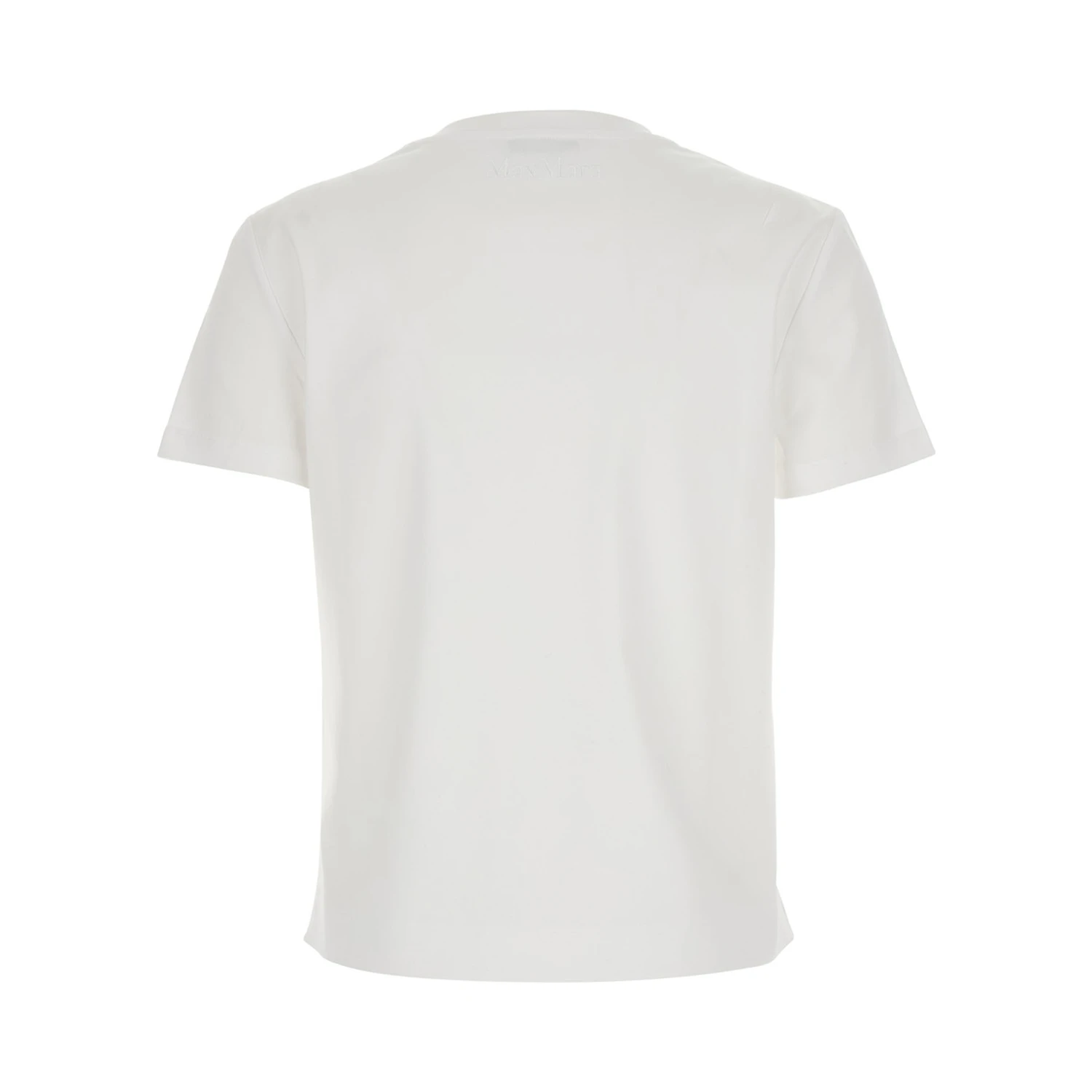 Donata White T-Shirt with Embroidered Logo on the Back in Cotton Woman