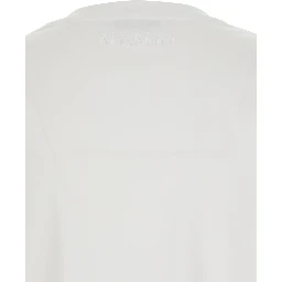 Donata White T-Shirt with Embroidered Logo on the Back in Cotton Woman