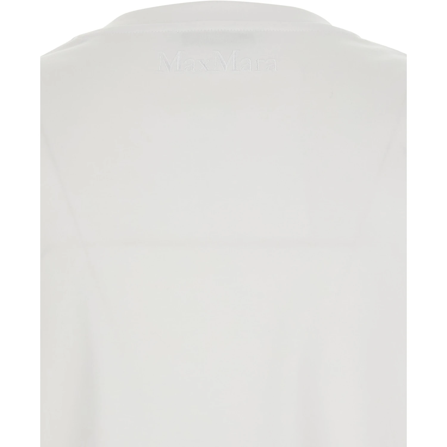 Donata White T-Shirt with Embroidered Logo on the Back in Cotton Woman