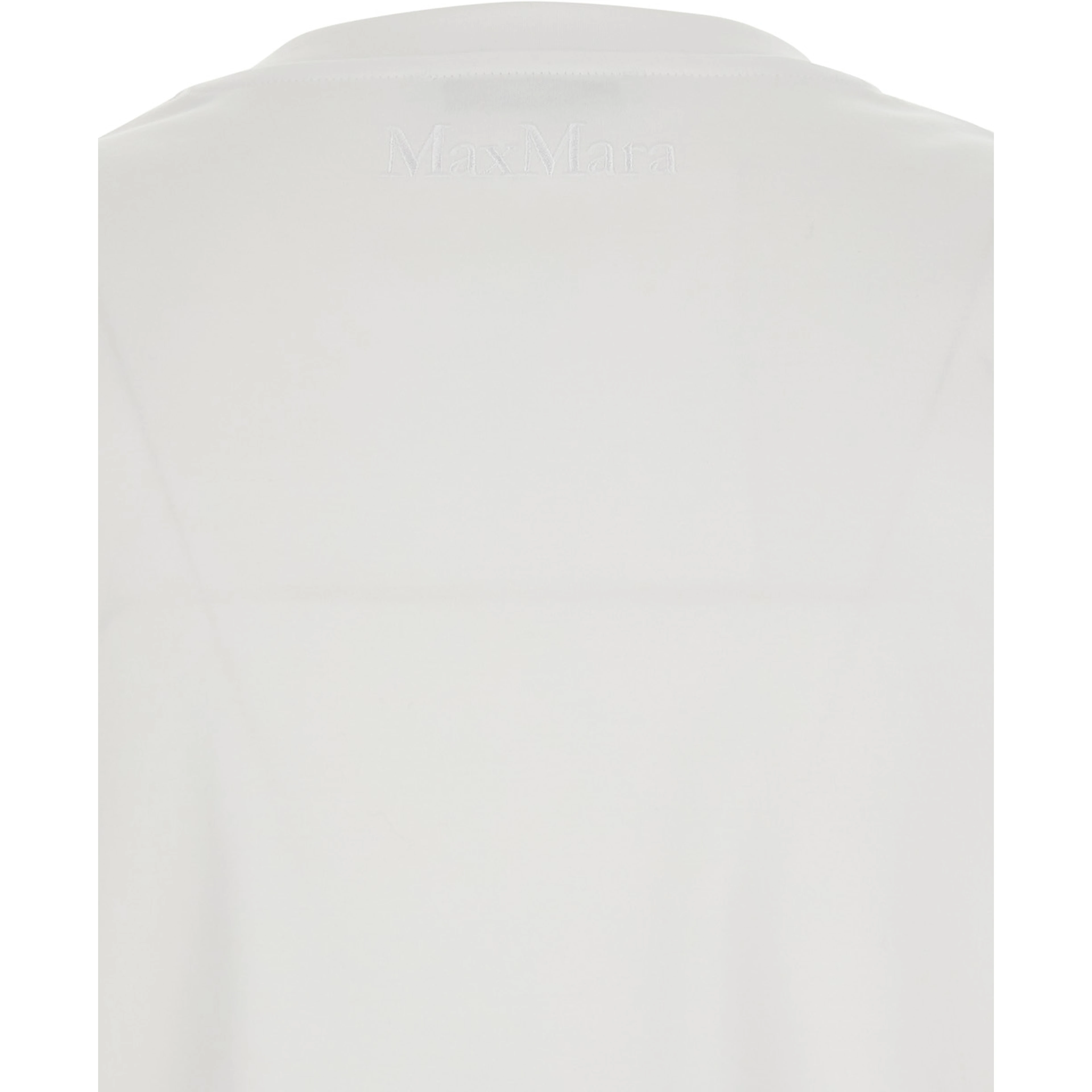 Donata White T-Shirt with Embroidered Logo on the Back in Cotton Woman