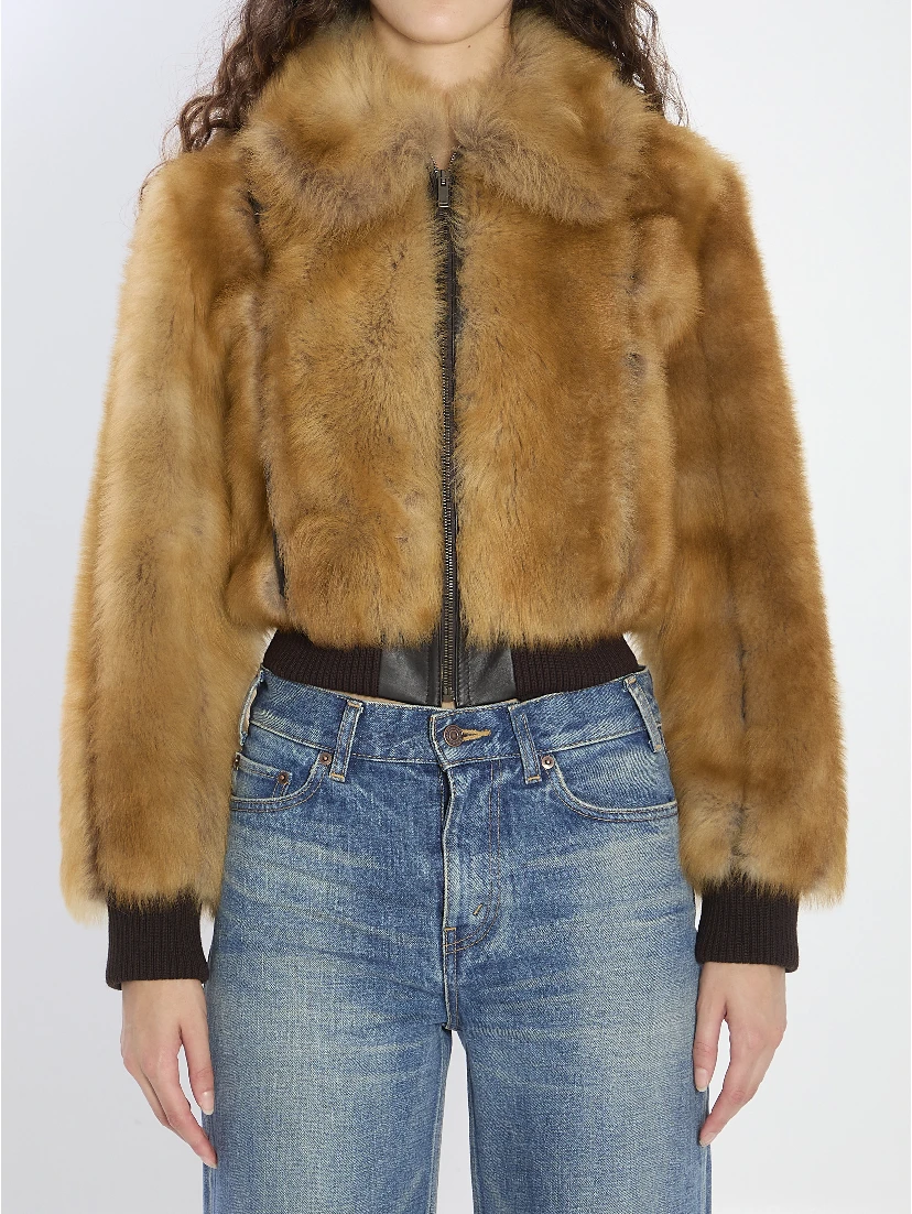 Bomber jacket in shearling