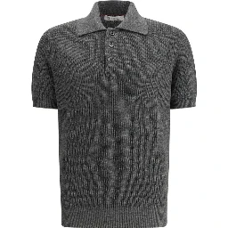 Gray Cotton Polo Shirt